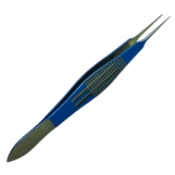 Castroviejo Suturing Forceps, Titanium, Straight Shafts, 0.5mm, 5.5mm Tying Platform, Serrated Wide Handle, Overall Length 4-1/4" (108mm) ET1798,2255T,ET1798