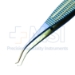 Corneal Forceps, Colibri Style, Titanium, 0.5mm, 1 x 2 Teeth Set At 45 Degrees, 6mm Tying Platform, Serrated Wide Handle, Polished Finish, Overall Length 4-1/4" (109mm) - 5-4316-5T