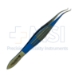 Corneal Forceps, Colibri Style, Titanium, 0.5mm, 1 x 2 Teeth Set At 45 Degrees, 6mm Tying Platform, Serrated Wide Handle, Polished Finish, Overall Length 4-1/4" (109mm) - 5-4316-5T