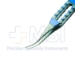 Suture Forceps, Titanium, Curved, 0.12mm, 1 x 2 Teeth, 6mm Platforms, Flat Handled Square Grip, Overall Length 3-1/4" (83.5mm) - TDK-3-222