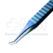 Titanium Implant Forceps, Angled 40 Degrees, Lock Bi-Convexed Jaws, 7.5mm Jaw Length, Long Rectangular Serrated Handle, Overall Length 4-1/3" (110mm) - TDK-8852