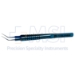 Kraff Utrata Capsulorhexis Forceps, Titanium, Recessed Jaws, Sharp Tip, 1mm Laser Lines, Round Handle - 15-5614RHTAS