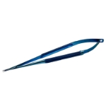 Titanium Microsurgical Spring Handled Scissors, Straight, Sharp, 9mm Blades, 8mm Diameter Round Diamond Knurled Handle, Standard Screw Area Design, Overall Length 7" (180mm) 
