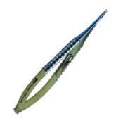 Needle Holder, Titanium, Straight, Delicate 7mm Jaws, With Lock, Round Handle, Overall Length 4-1/4" (109mm) 