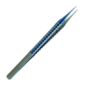 OGawa Style Suture Forceps, Titanium, Straight, 0.12mm, 1 x 2 Teeth, 6mm Platforms, Round Handle, Overall Length 4-1/3" (111mm) 