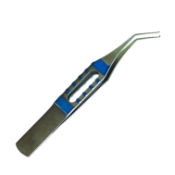 Bloomberg Pierce Style Utrata Forceps, Titanium, Angled 45 Degrees, 14mm Bend To Tip, Angled 45 Degrees Tip, (0.25) Notch Teeth, Flat Handled Square Grip, Without Platforms, Overall Length 3.3" (84mm) 