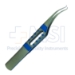 Pierse Style Colibri Forceps, Titanium, Angled 45 Degrees, (0.25) Notch Teeth, 2mm Tip Length, 6mm Tying Platforms, Flat Square Grip Handle, Overall Length 3.3" (84mm) - TDK-3-241