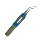 Tying Forceps, Titanium, Angled 45 Degees, 12mm From Bend To Tip, 6mm Tying Platforms, Square Grip Flat Handle, Overall Length 3-1/4" (82mm) 