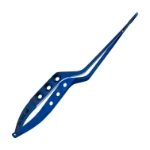 Yasargil Bayonet Microsurgical Needle Holder, Titanium, Straight, 0.9mm Smooth Jaws, Slim-Line Box Lock, Flat Three Hole Handle, Overall Length 9" (229mm) 