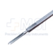 Tooke Corneal Knife, 3mm x 18mm Smooth Blade, Serrated Flat Handle, Overall Length 4-3/4" (120mm) - 5-1401