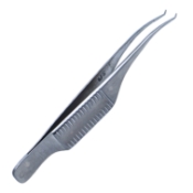 Troutman-Barraquer Corneal Utility Forceps, 0.3mm, 1 x 2 Teeth, 6mm Tying Platform, Colibri Style, Short Serrated Handle, Overall Length 2-7/8" (73mm) 840910,May-02,08-01223,E3191