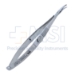 Troutman-Castroviejo Corneal Section Scissors, Left, Barraquer Stop/Lock, Miniature Model Has Curved Blades, Blunt Tips, Both Blades Of Equal Length, Serrated Flat Handle, Polished Finish, Overall Length 4-5/8" (116mm) - 5-4418