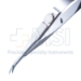 Troutman-Castroviejo Corneal Section Scissors, Left, Barraquer Stop/Lock, Miniature Model Has Curved Blades, Blunt Tips, Both Blades Of Equal Length, 13mm Mid-Screw To Tip, Overall Length 4-1/8" (105mm) - 5-4422
