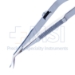 Troutman-Castroviejo Corneal Section Scissors, Left, Barraquer Stop/Lock, Miniature Model Has Curved Blades, Blunt Tips, Both Blades Of Equal Length, 13mm Mid-Screw To Tip, Overall Length 4-1/8" (105mm) - 5-4422