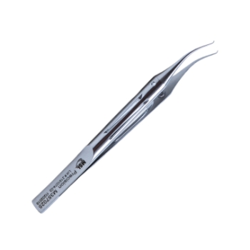 Troutman Colibri Suture Forceps, 0.12mm, 1 x 2 Teeth, Platforms Teeth Set At 45 Degrees, Ergonomic Fenestrated Handle, Overall Length 4-3/8" (110mm) 