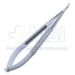 Troutman Needle Holder, Gently Curved, Medium 10mm Jaws, Without Lock, Medium Round Handle, Longitudinal Serrated Grip, Dull Finish, Overall Length 4-3/4" (122mm) - 5-4940