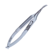 Troutman Needle Holder, Curved, Fien 9mm Jaws, With Lock, Flat Wide Serrated Handle, Overall Length 5-1/8" (130mm) E3839 XWH,E3839 XWH
