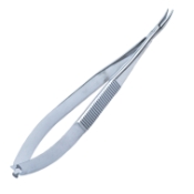 Troutman Tying Forceps, Slightly Curved 10mm Jaws, Serrated Cross Action Handle, Polished Finish, Overall Length 4-5/8" (118mm) 399333,May-93,E1882