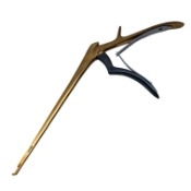 Ferris Smith Kerrison Rongeur, Two Tone, Upbite, 2mm Bite, Ejector, Standard Footplate, Titanium Nitrite Body, 10mm Opening, Shaft Length 8" (203mm) 