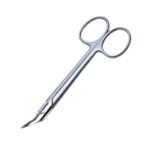 Universal Wire Plate Scissors, Laterally Angled, Serrated Blade, Overall Length 4-1/2" (120mm) 