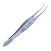 University Of Kansas Corneal Forceps, Colibri Style, 7mm Tying Platform, 0.12mm, 2 x 2 Teeth Set At 45 Degrees, Serrated Handle, Polished Finish, Overall Length 4-3/8" (110mm) E3203 12,2336E,E3203 12