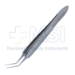 Utrata Capsulorhexis Forceps, Fine Angled Sharp Tips, 12mm Angled Shafts, Iris Stop, Flat Handle, Dull Finish, Overall Length 3-1/4" (80mm) - 5-3113-S