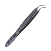 Utrata Capsulorhexis Forceps, 12mm Angled Shafts, Fine Angled Tips, Iris Stop, Thin Flat Handle, Dull Finish, Overall Length 3-1/4" (8.30mm) 