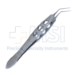 Utrata Capsulorhexis Forceps, Angled, Long Extremely Thin Shafts, 11mm From Bend To Tip, Small Bent Tips, Three Hole Handle, Overall Length 4" (100mm) - 11-6-6192