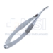 Vannas Capsulotomy Scissors, Angled To Side, Sharp Tips, 6mm Blades, 9mm Mid-Screw To Tip, Serrated Handle, Polished Finish, Overall Length 3-1/4" (80mm) - 5-4490