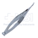 Vannas Capsulotomy Scissors, Curved, Sharp Tips, 6mm Blades, 9mm Mid-Screw To Tip, Serrated Handle, Polished Finish, Overall Length 3-1/4" (80mm) - 5-4498