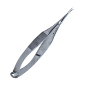 Vannas Scissors, Curved, Sharp Tips, 5mm Long Blades, 10mm Mid-Screw To Tip, Serrated Handle, Overall Length 3-1/4" (83mm) 1541999,11/5/6121,K4-5010,E3387