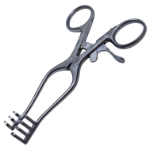 Weitlaner Retractor, 3 x 4 Prongs, Sharp, 17mm Deep, Satin Finish, Overall Length 5-1/2" (140mm) 