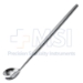 Wells Enucleation Spoon, 21mm Wide Curved Spoon, 5mm X 10mm Notch, Smooth Flat Handle, Polished Finish, Overall Length 5-3/4" (145mm) - 5-4831