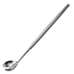 Wells Enucleation Spoon, 21mm Wide Curved Spoon, 5mm X 10mm Notch, Smooth Flat Handle, Polished Finish, Overall Length 5-3/4" (145mm) 1070648,May-31,K3-4450,08-13103,E3720