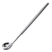 Wells Enucleation Spoon, 21mm Wide Curved Spoon, 5mm X 10mm Notch, Smooth Flat Handle, Polished Finish, Overall Length 5-3/4" (145mm) 1070648,May-31,K3-4450,08-13103,E3720