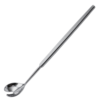Wells Enucleation Spoon, 21mm Wide Curved Spoon, 5mm X 10mm Notch, Smooth Flat Handle, Polished Finish, Overall Length 5-3/4" (145mm) 1070648,May-31,K3-4450,08-13103,E3720