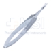 Westcott Conjunctival Scissors, Lightly Curved, Blunt Tips, 16mm Mid-Screw to Tip, Wide Handle, Overall Length 4-7/8" (124mm) - 5-4427