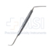 Wheeler Cyclodialysis Spatula, Double Ended, 1.75mm x 30mm Sterling Silver Blades, One Blade Strongly Curved, Other Anged, Serrated Flat Handle, Polished Finish, Overall Length 5-1/2" (139mm)  - 5-1835-M