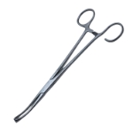 White Tonsil Seizing Forceps, Curved, 6mm Jaws, Overall Length 7-1/4" (182mm) 