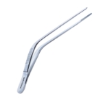 Wilde Ear Nasal Dressing Forceps, Delicate, Angled Shaft, 2mm Wide x 14mm Long Straight Serrated Jaws, Overall Length 4-3/4" (121mm) 