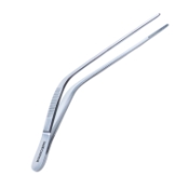 Wilde Ear Nasal Dressing Forceps, Delicate, Angled Shaft, 2mm Wide x 14mm Long Straight Serrated Jaws, Overall Length 4-3/4" (121mm) 