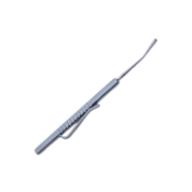 Wilder Scleral Depressor, 2.5mm Diameter x 15mm Long Angled Tip, Serrated Flat Handle, Polished Finish, Pocket Clip, Overall Length 5" (130mm) 1576509,May-16,E5105