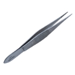 Wills Hospital Utility Forceps, Serrated Handle, Polished Finish, Straight Shafts, 13mm Crisscross Serrated Platform, Overall Length 4-1/4" (110mm) 40664,May-11,E1900