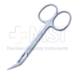 Wilmer Conjunctival Utility Scissors, Angled On Flat, Sharp Tips, Serrated Blades, 18mm Mid-Screw To Tip, Ring Handle, Polished Finish, Overall Length 3-3/4" (94mm) - 5-4561