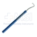 Wilson-Dacamara Double Sided Strabismus Recession Hook, Titanium, Hook is Grooved on Both Sides, 2mm Wide x 11mm Long Single Guard Wall, Slightly Concaved Plate, Angled Up Tip To Prevent Muscle Slippage, Grooved Round Handle, Overall Length 4-9/16" (116mm) - TDK-7265