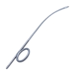 Wright Fascia Needle, Curved Shaft, Ring Handle, Polished Finish, 2mm Wide Tip, 1mm X 6mm Eye, Overall Length 5-1/8" (130mm) 620669,May-99,K1-8540,E2488