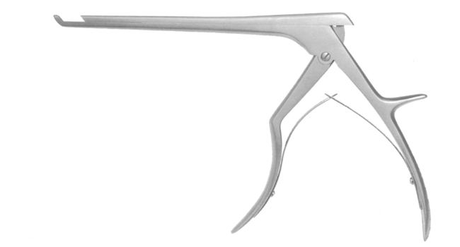 Love Kerrison Laminectomy Ronguer, Straight Shaft, 1mm Wide x 10mm Long, 90 Degrees Upbite, Regular Footplate, Large Handle, Working Length 6" (152mm) 