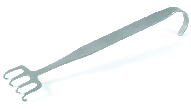 Freeman Face Lift Retractor, 4 In Line Prongs, 38mm Blade Width, 21mm Blade Length, Overall Length 6-7/8" (175mm) 