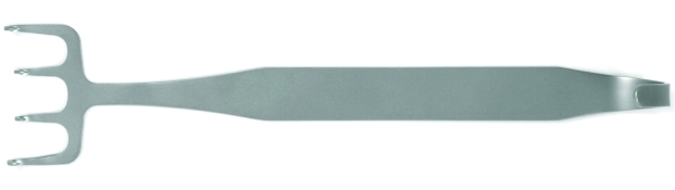 Freeman Face Lift Retractor, 4 Prongs, Middle 2 Prongs Are Recessed, 38mm Blade Width, 21mm Blade Length, Overall Length 7" (178mm) 