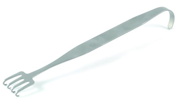 Freeman Face Lift Retractor, Petite, 4 In Line Prongs, 22mm Blade Width, 21mm Blade Length, Overall Length 7" (178mm) 
